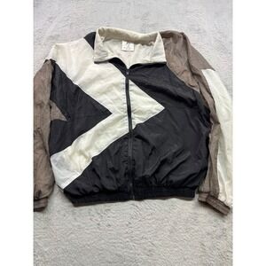 Vintage Avait Sportif Windbreaker Jacket XL Black White Colorblock 90s Retro